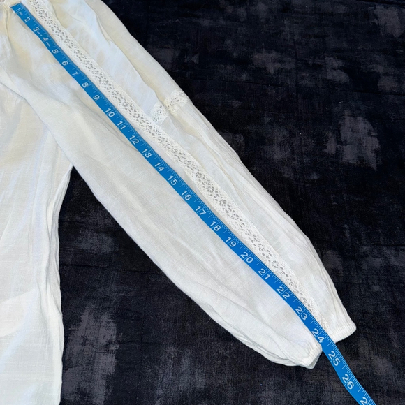 NWOT Hope & Harlow White Crochet Lace Trim Sheer Blouse XL - Off Shoulder - Picture 9 of 9